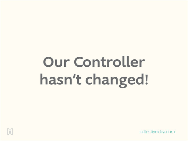 collectiveidea.com
Our Controller
hasn’t changed!
