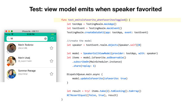 Test: view model emits when speaker favorited
