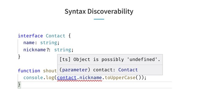 Syntax Discoverability
