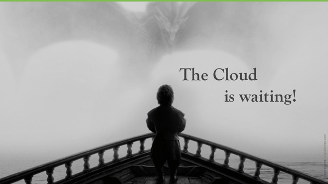 Unless otherwise indicated, these slides are © 2013-2015 Pivotal Software, Inc. and licensed under a

Creative Commons Attribution-NonCommercial license: http://creativecommons.org/licenses/by-nc/3.0/
16
image source: 
terrordesigners.com
The Cloud  
is waiting!
image source: idigitaltimes.com
