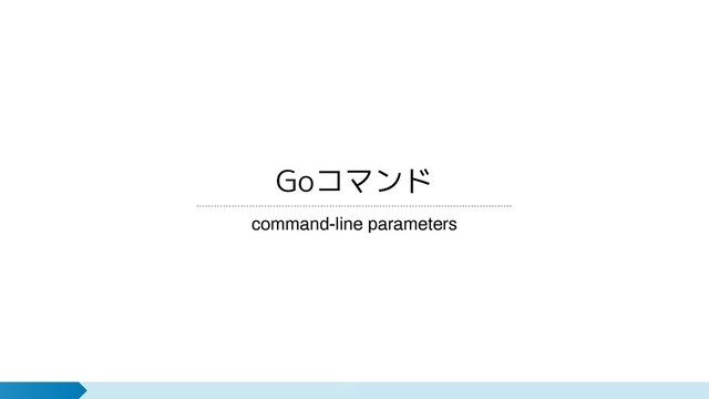 Goコマンド
command-line parameters
