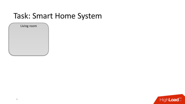 Living room
Task: Smart Home System
4
