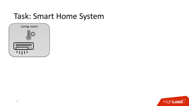 Living room
Task: Smart Home System
4
