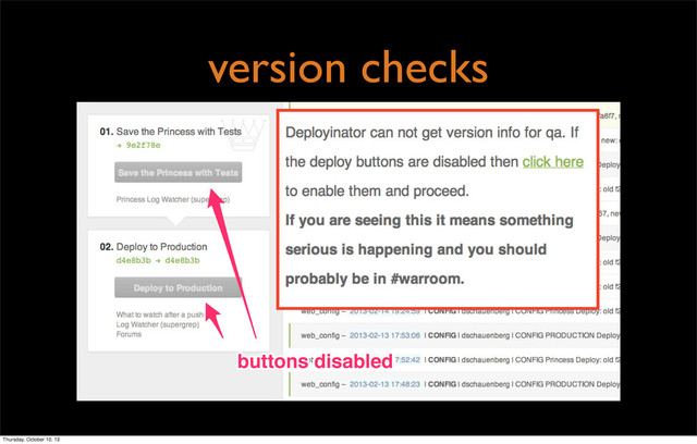 version checks
buttons disabled
buttons disabled
Thursday, October 10, 13

