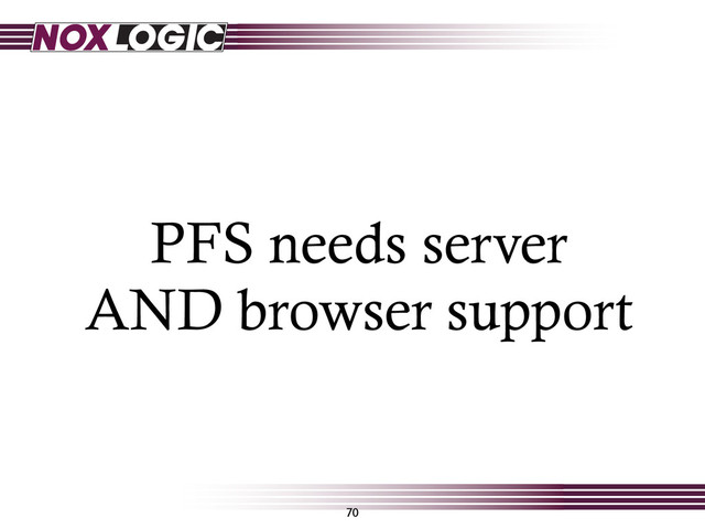 70
PFS needs server
AND browser support
