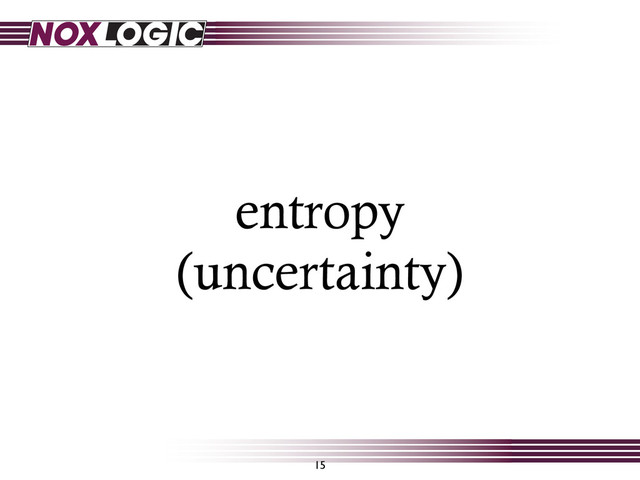 entropy
(uncertainty)
15

