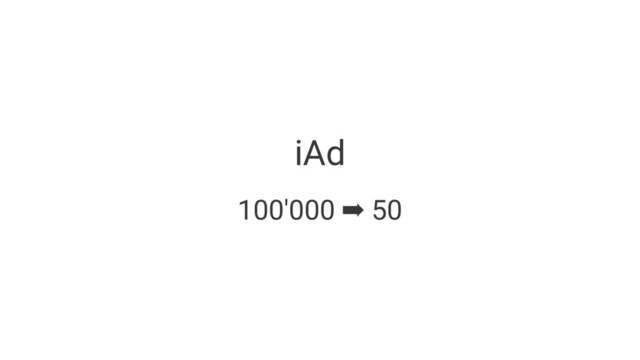 iAd
100'000 ➡ 50
