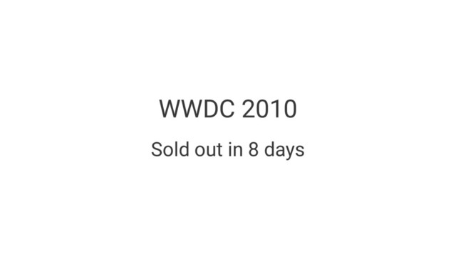 WWDC 2010
Sold out in 8 days
