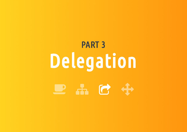 PART 3
Delegation
