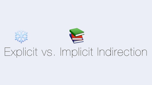 Explicit vs. Implicit Indirection
❄ N
