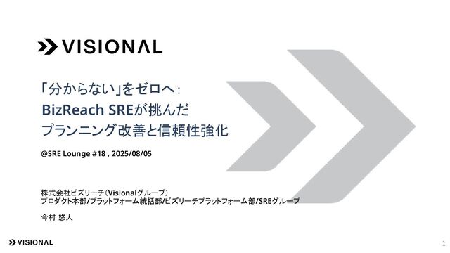 「分からない」をゼロへ： BizReach SREが挑んだ プランニング改善と信頼性強化 / SRE Lounge #18