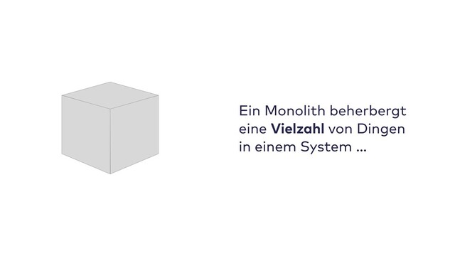 Ein Monolith beherbergt
eine Vielzahl von Dingen
in einem System …
