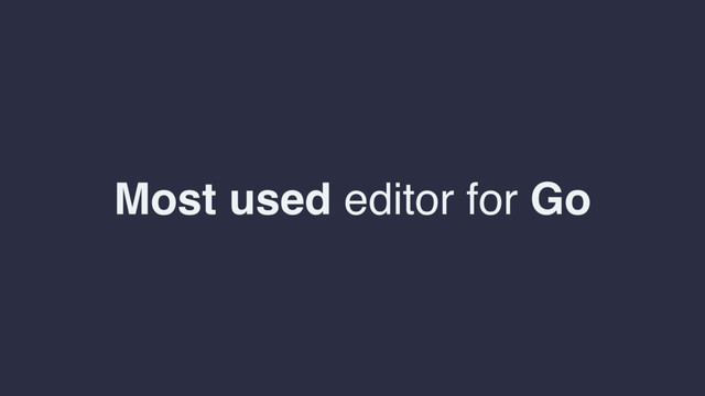 Most used editor for Go
