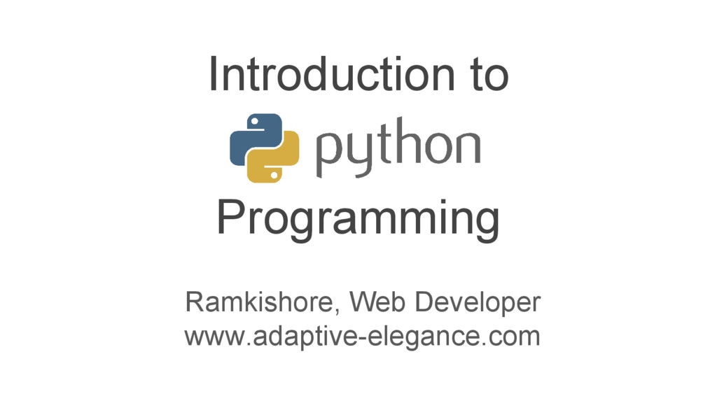 Introduction to Python Programming - Speaker Deck