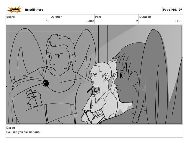 Scene
16
Duration
02 00
Panel
2
Duration
01 00
Dialog
So... did you ask her out?
Its still there Page 169/197
