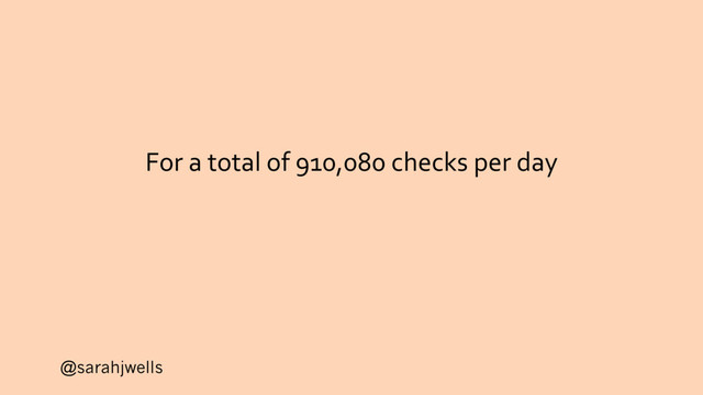 @sarahjwells
For a total of 910,080 checks per day
