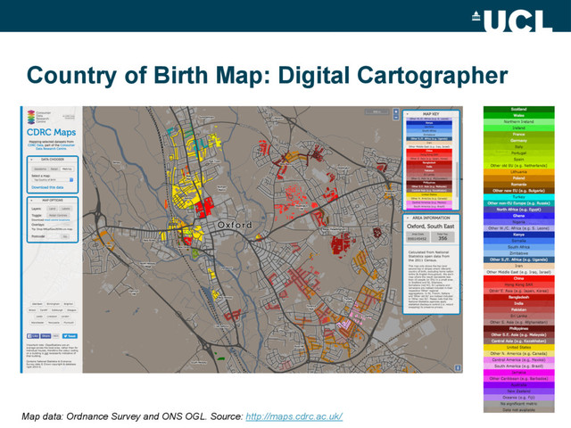 Country of Birth Map: Digital Cartographer
Map data: Ordnance Survey and ONS OGL. Source: http://maps.cdrc.ac.uk/
