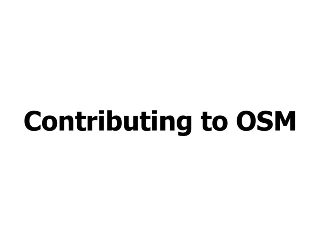 Contributing to OSM
