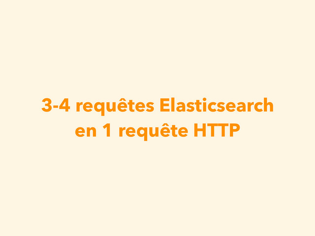 3-4 requêtes Elasticsearch
en 1 requête HTTP
