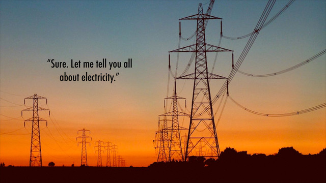 “Sure. Let me tell you all
about electricity.”
