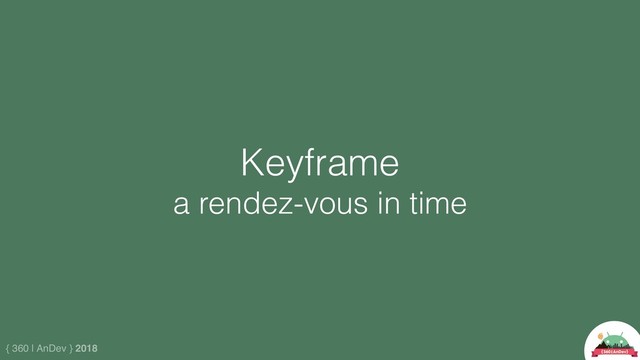 { 360 | AnDev } 2018
Keyframe
a rendez-vous in time
