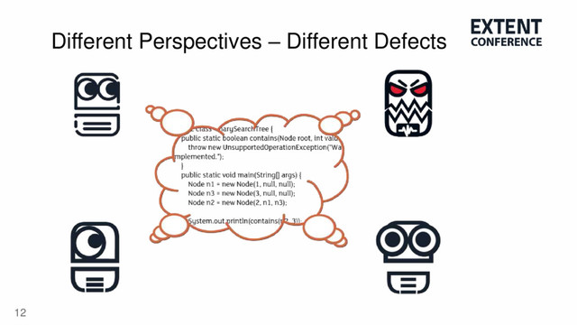 12
Different Perspectives – Different Defects
