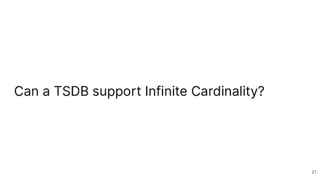 Can a TSDB support Infinite Cardinality?
21
