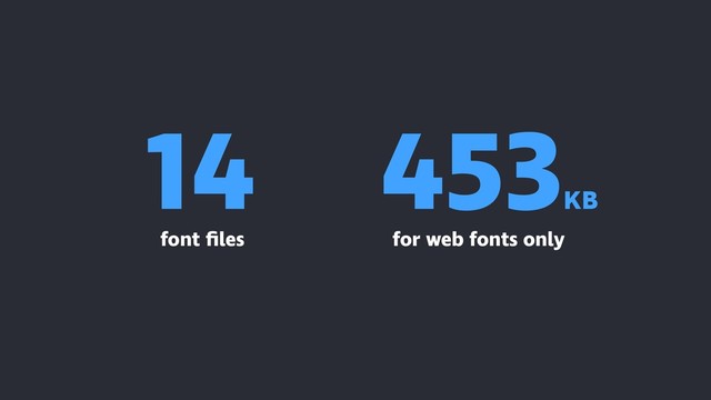14
font ﬁles
453
for web fonts only
KB

