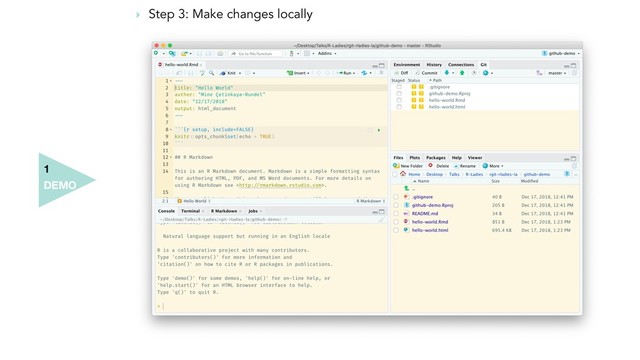DEMO
1
‣ Step 3: Make changes locally
