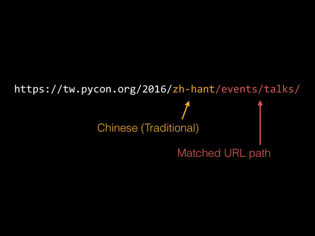 https://tw.pycon.org/2016/zh-hant/events/talks/
Chinese (Traditional)
Matched URL path
