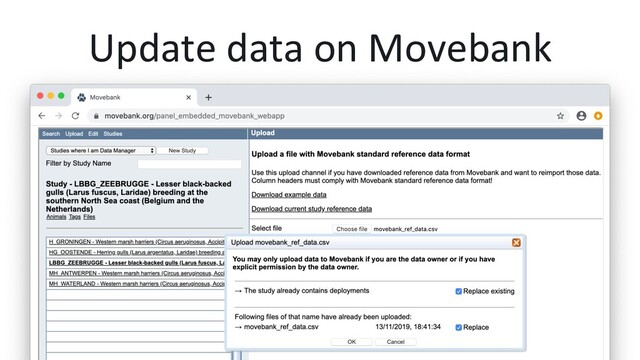 Update data on Movebank
