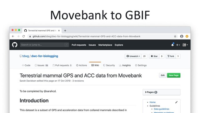 Movebank to GBIF
