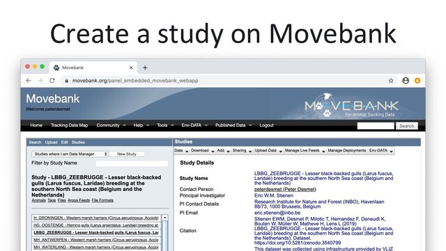 Create a study on Movebank
