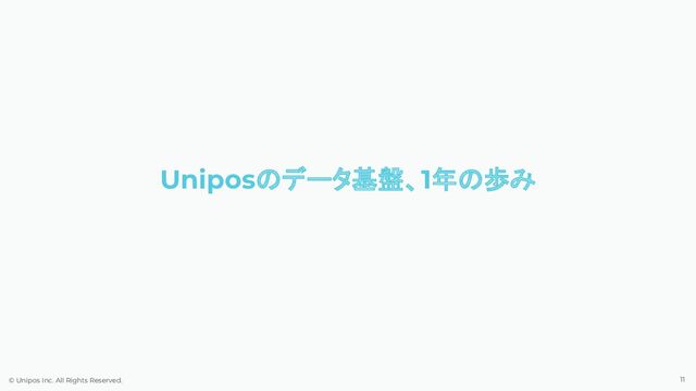 © Unipos Inc. All Rights Reserved.
Unipos データ基盤、1年 歩み
11
