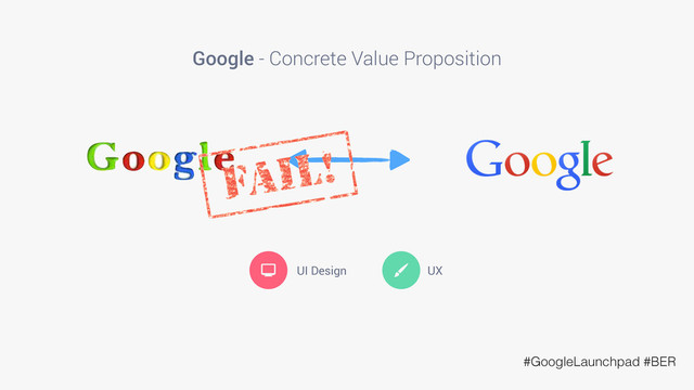 Google - Concrete Value Proposition
 UI Design UX
"
#GoogleLaunchpad #BER
