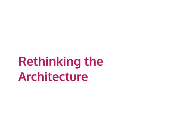 Rethinking the
Architecture
