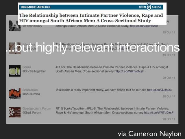 ...but highly relevant interactions
via Cameron Neylon
