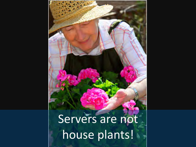 Servers are not
house plants!
