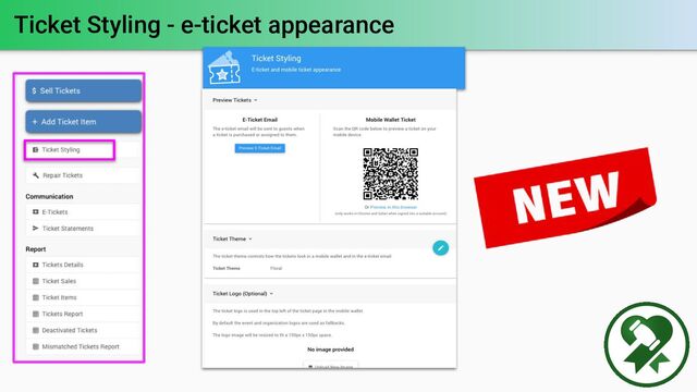 Ticket Styling - e-ticket appearance
