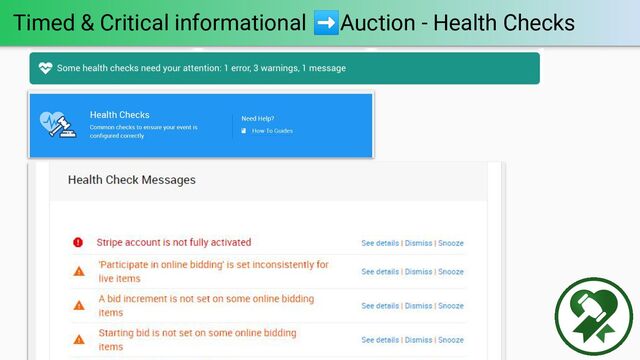 Timed & Critical informational ➡Auction - Health Checks
