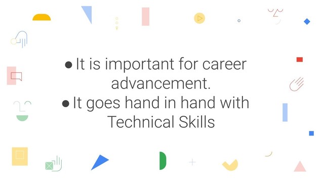 ●It is important for career
advancement.
●It goes hand in hand with
Technical Skills

