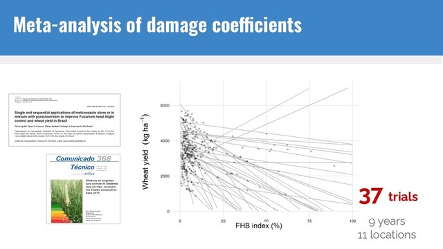 9 years
11 locations
37 trials
Meta-analysis of damage coefficients
