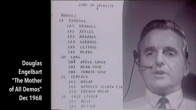 Douglas
Engelbart
“The Mother
of All Demos”
Dec 1968
