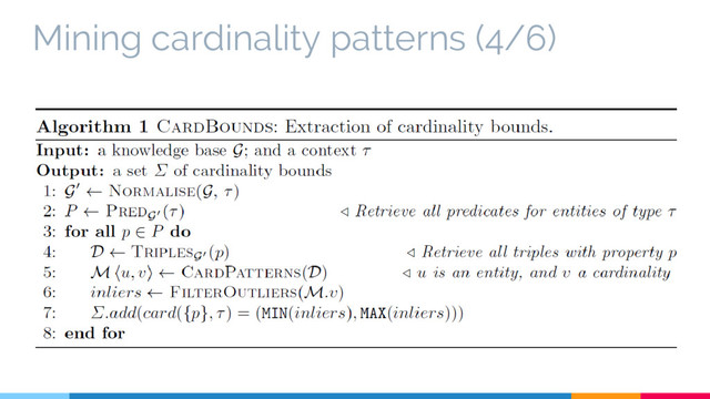 Mining cardinality patterns (4/6)
