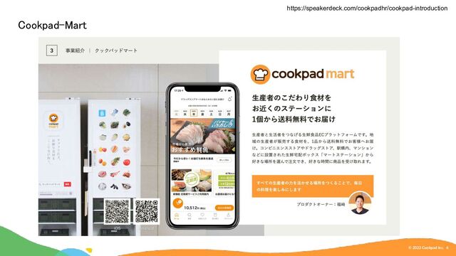 © 2022 Cookpad Inc. 6
Cookpad-Mart 
https://speakerdeck.com/cookpadhr/cookpad-introduction
