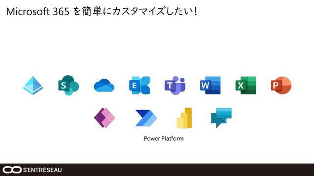 Microsoft 365 を簡単にカスタマイズしたい！
Power Platform
