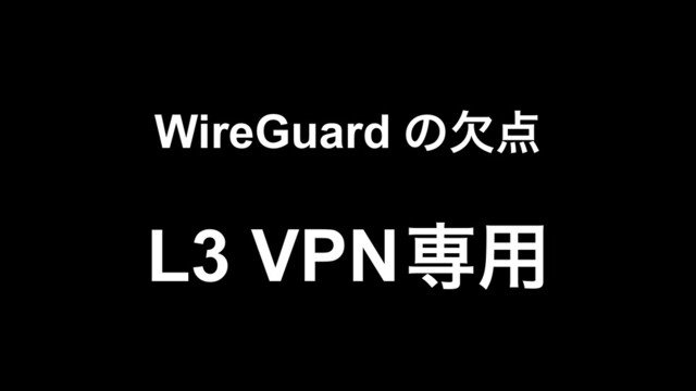 WireGuard ͷܽ఺
L3 VPNઐ༻
