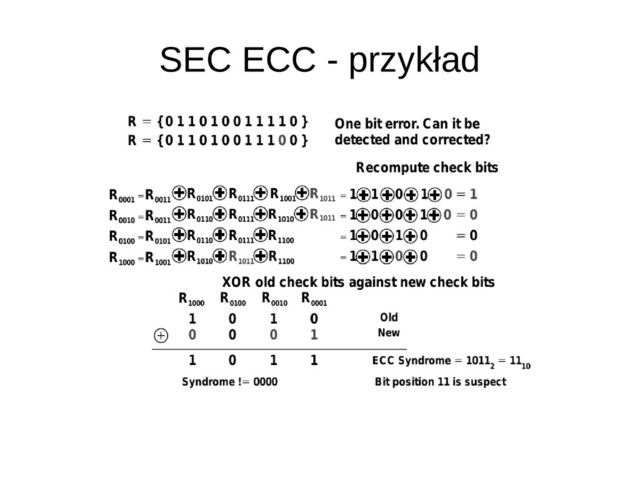 SEC ECC - przykład
