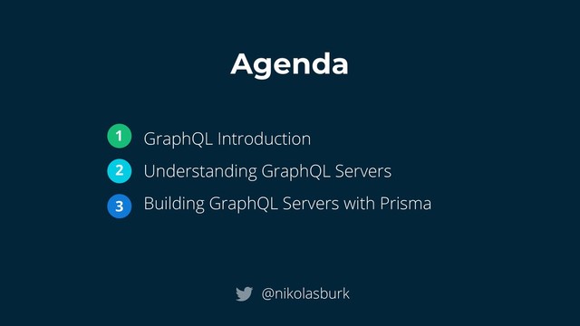 GraphQL Introduction
Understanding GraphQL Servers
Building GraphQL Servers with Prisma
Agenda
@nikolasburk
1
2
3
