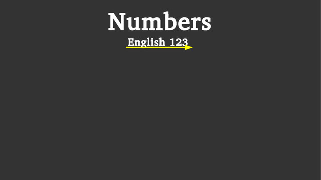 English 123
Numbers
